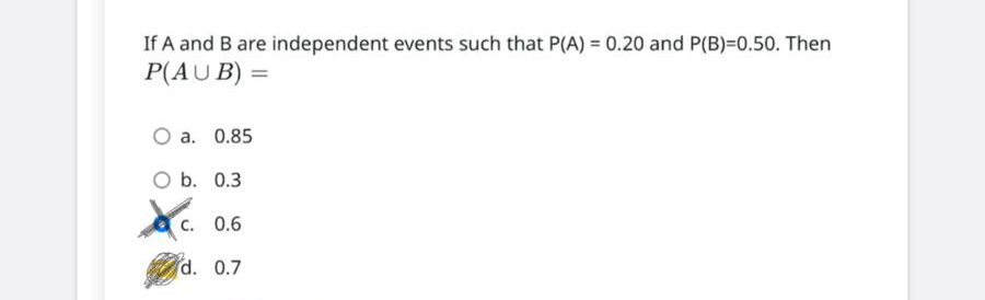 Solved If A And B ﻿are Independent Events Such That | Chegg.com