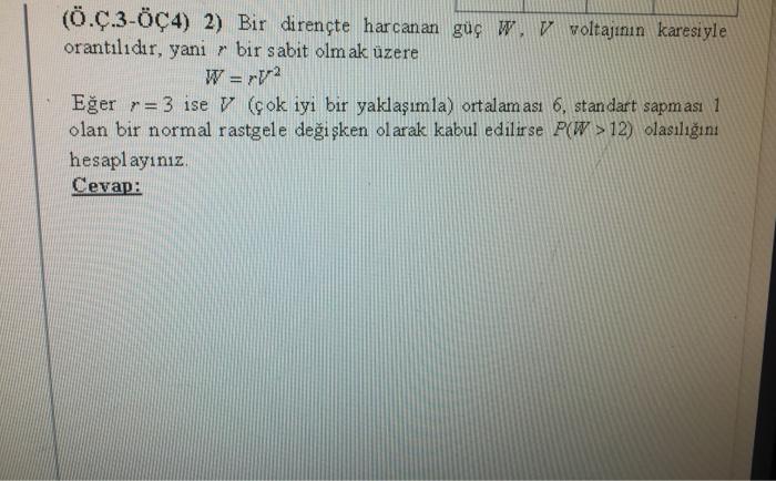 Solved The Power Dissipated In A Resistor W Is Proporti Chegg Com