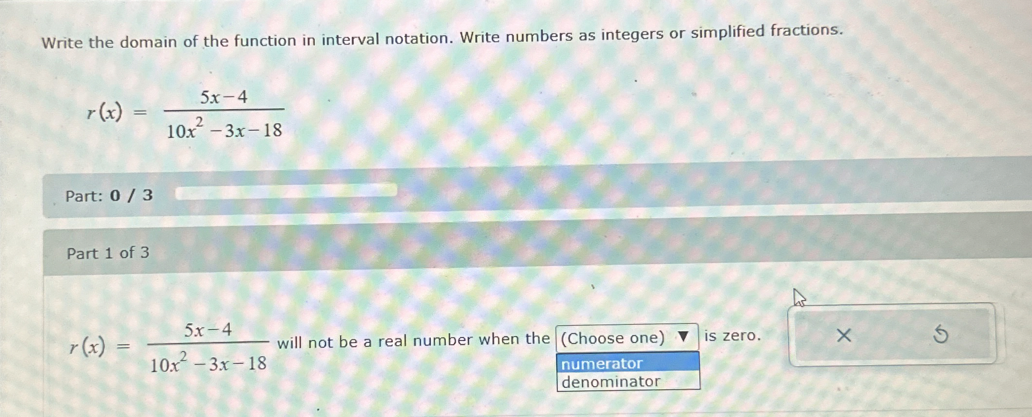 Solved Write the domain of the function in interval | Chegg.com