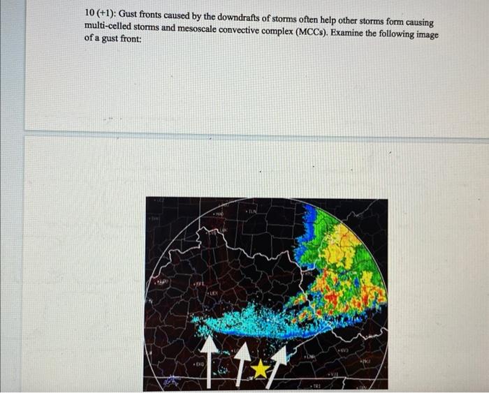 Solved 10(+1) Gust fronts caused by the downdrafts of