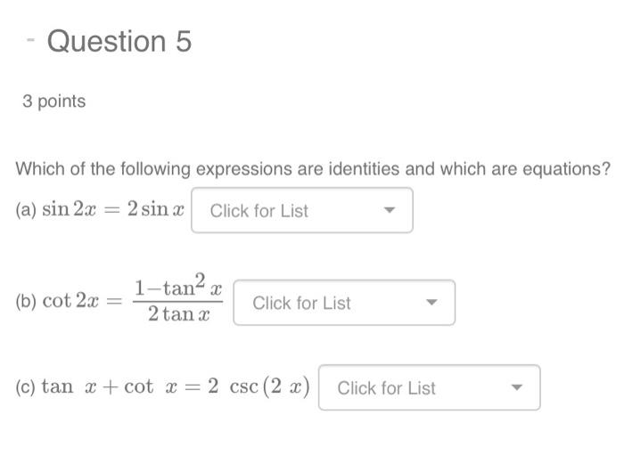 Solved - Question 5 3 points Which of the following | Chegg.com