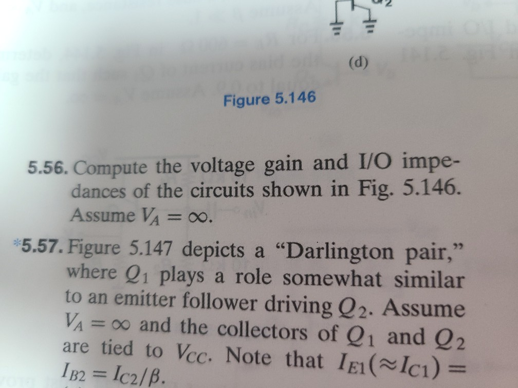 (d) Figure 5.146 5.56. Compute the voltage gain and | Chegg.com