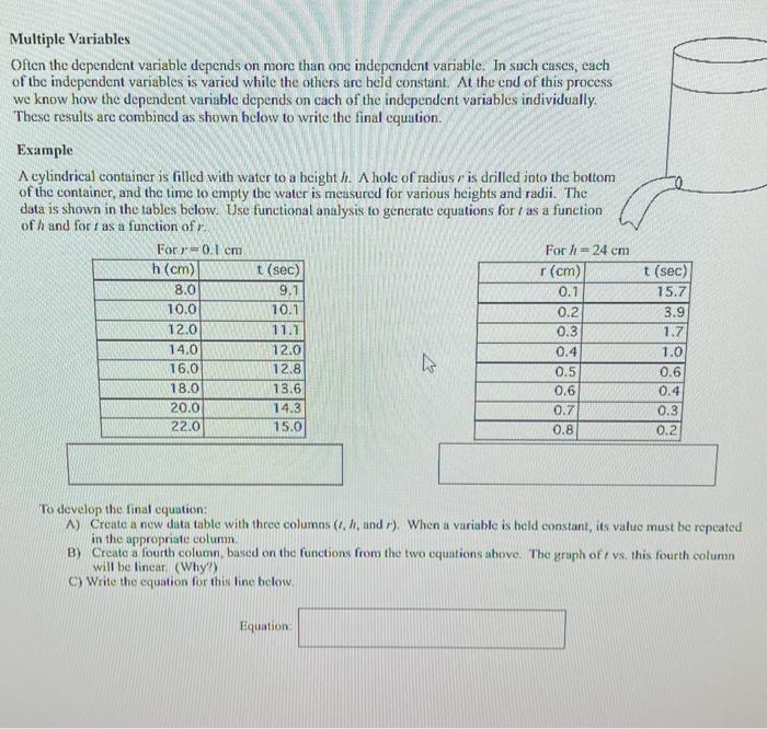 Solved Multiple Variables Often the dependent variable | Chegg.com