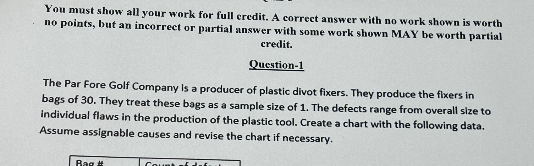 Solved You must show all your work for full credit. A | Chegg.com