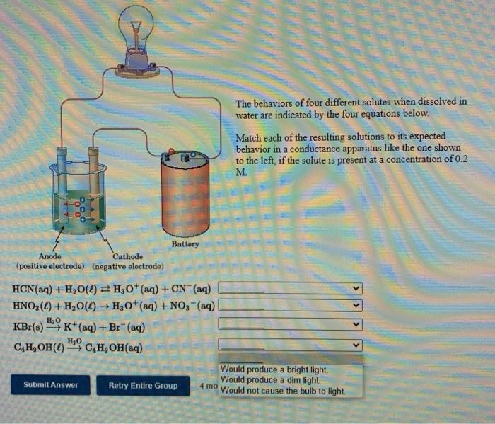 Solved The behaviors of four different solutes when | Chegg.com