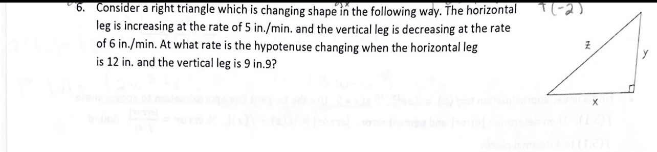 Consider a right triangle which is changing shape in | Chegg.com