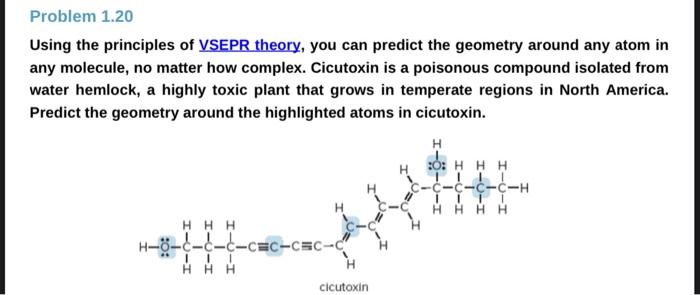 Using the principles of VSEPR theory, you can predict the geometry around any atom in any molecule, no matter how complex. Ci