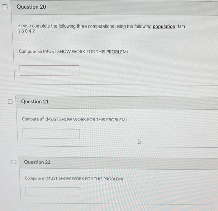 Solved Please Complete The Following Three Computations | Chegg.com