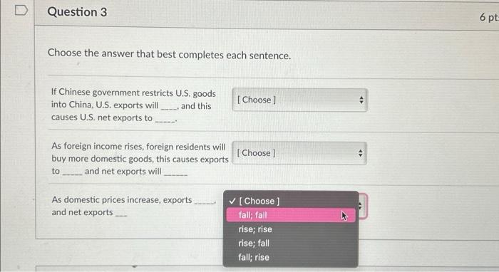 Solved Choose The Answer That Best Completes Each Sentence. | Chegg.com