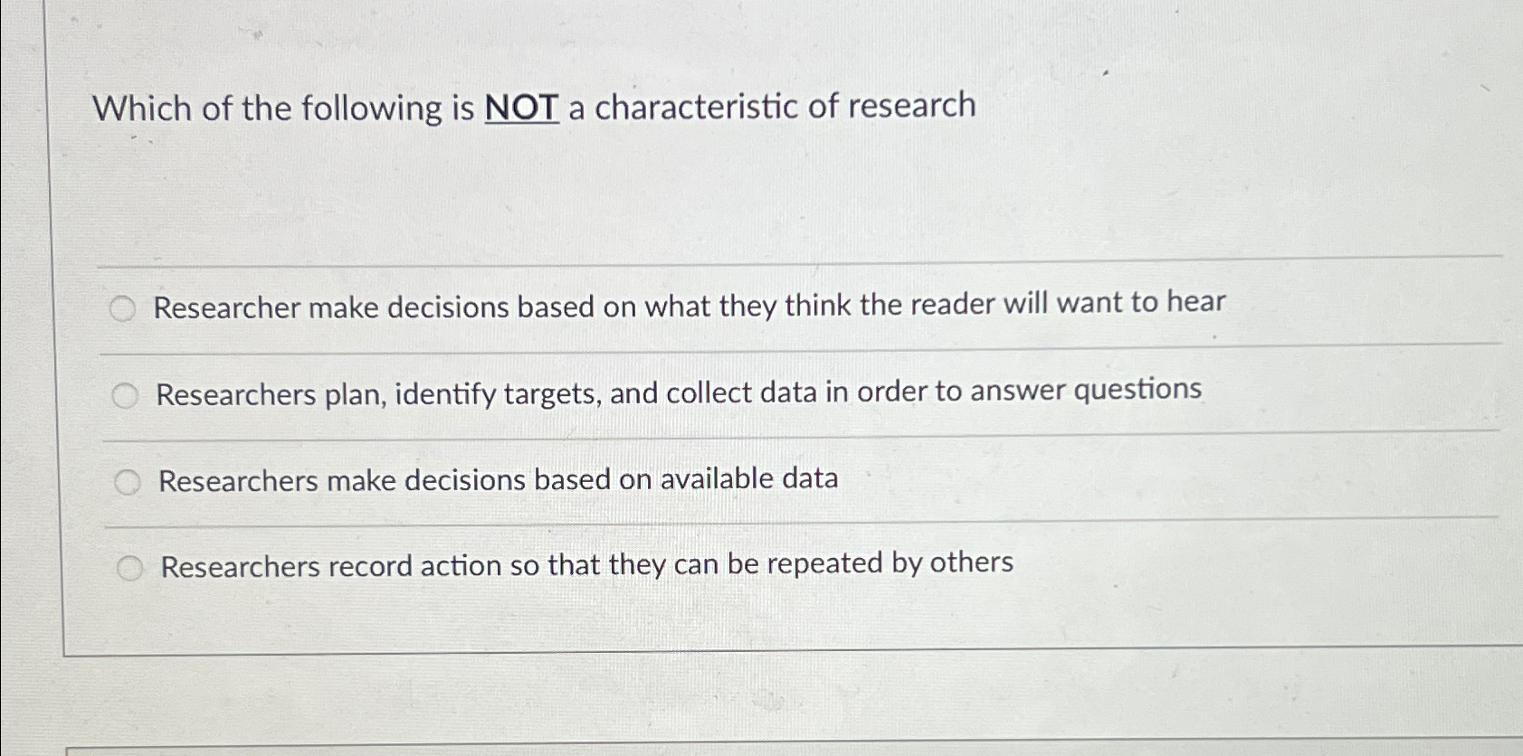 Solved Which of the following is NOT a characteristic of | Chegg.com