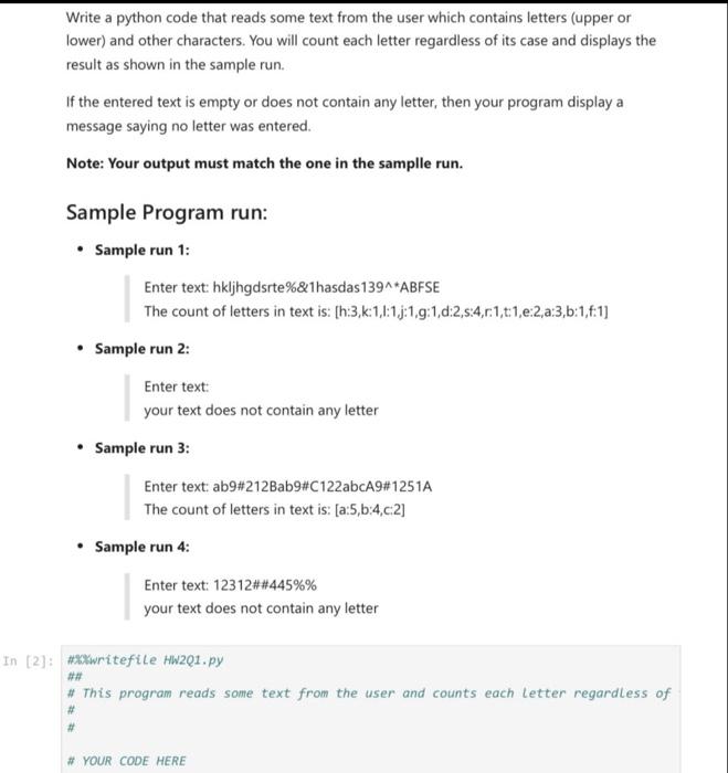 Solved Write a python code that reads some text from the | Chegg.com