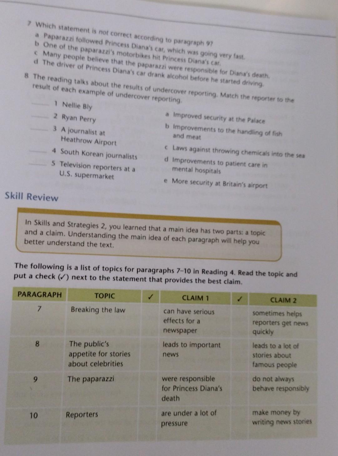 Main Idea Check Match The Main Ideas Below To Five Of Chegg Main Idea Check Match The Main Ideas Below To Five Of Chegg
