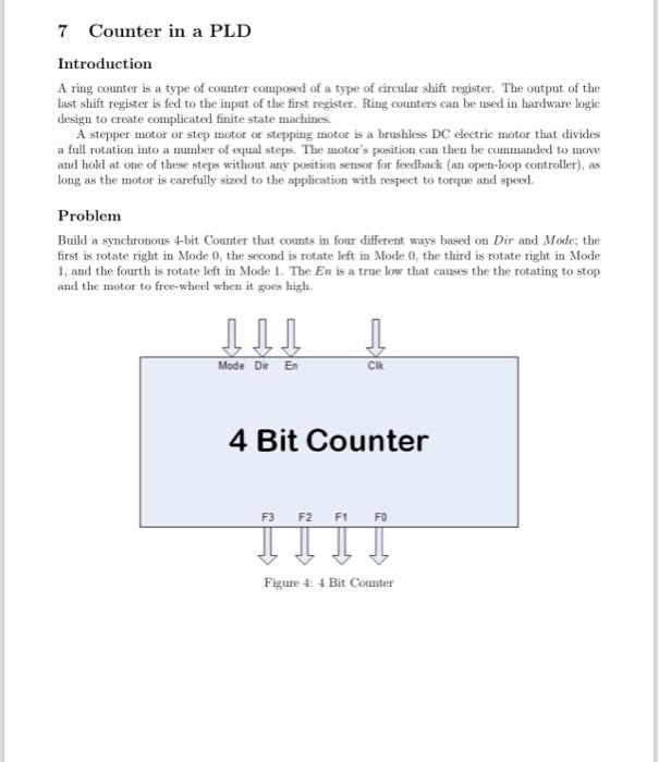 Solved Introduction A ring counter is a type of counter | Chegg.com