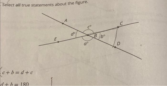 Solved 138 x=7 2. Select all true statements about the | Chegg.com