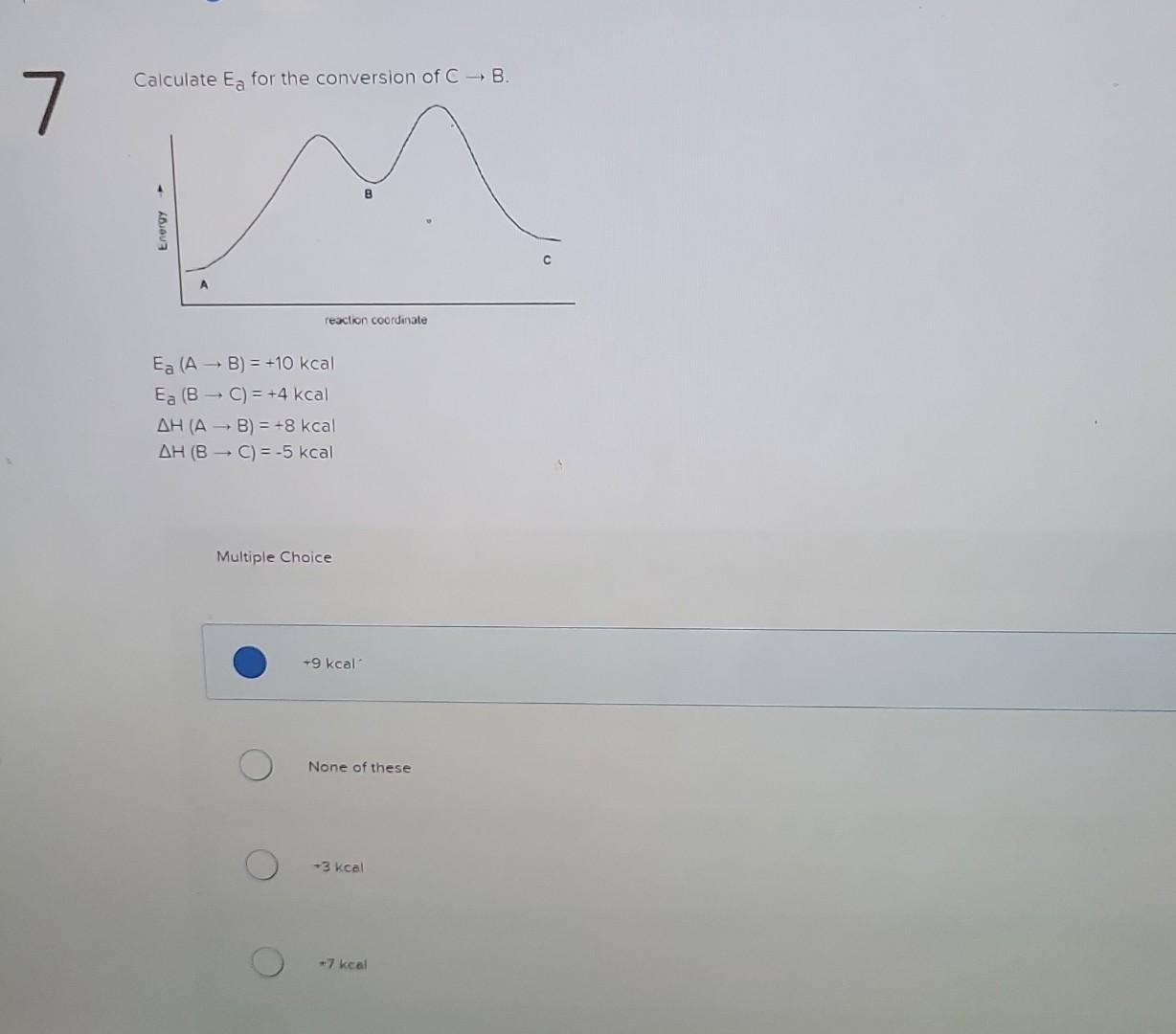 Solved Calculate Ea for the conversion of C→B. | Chegg.com