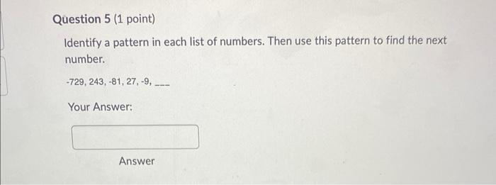 what number completes the pattern 2 3 9 5 answer key