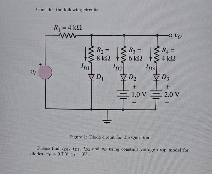 Solved Consider The Following Circuit: Figure 1: Diode | Chegg.com