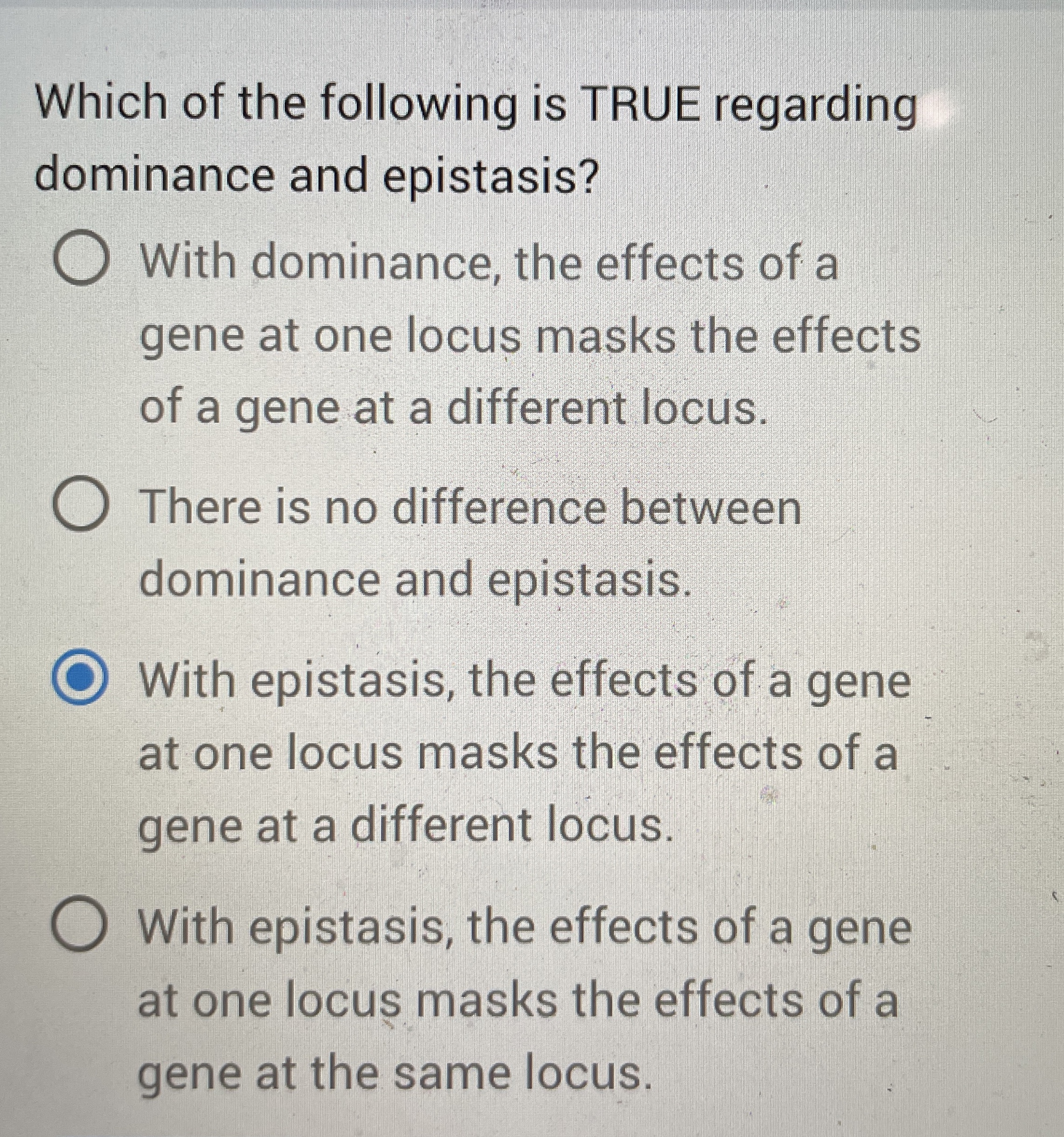 Solved Which of the following is TRUE regardingdominance and | Chegg.com