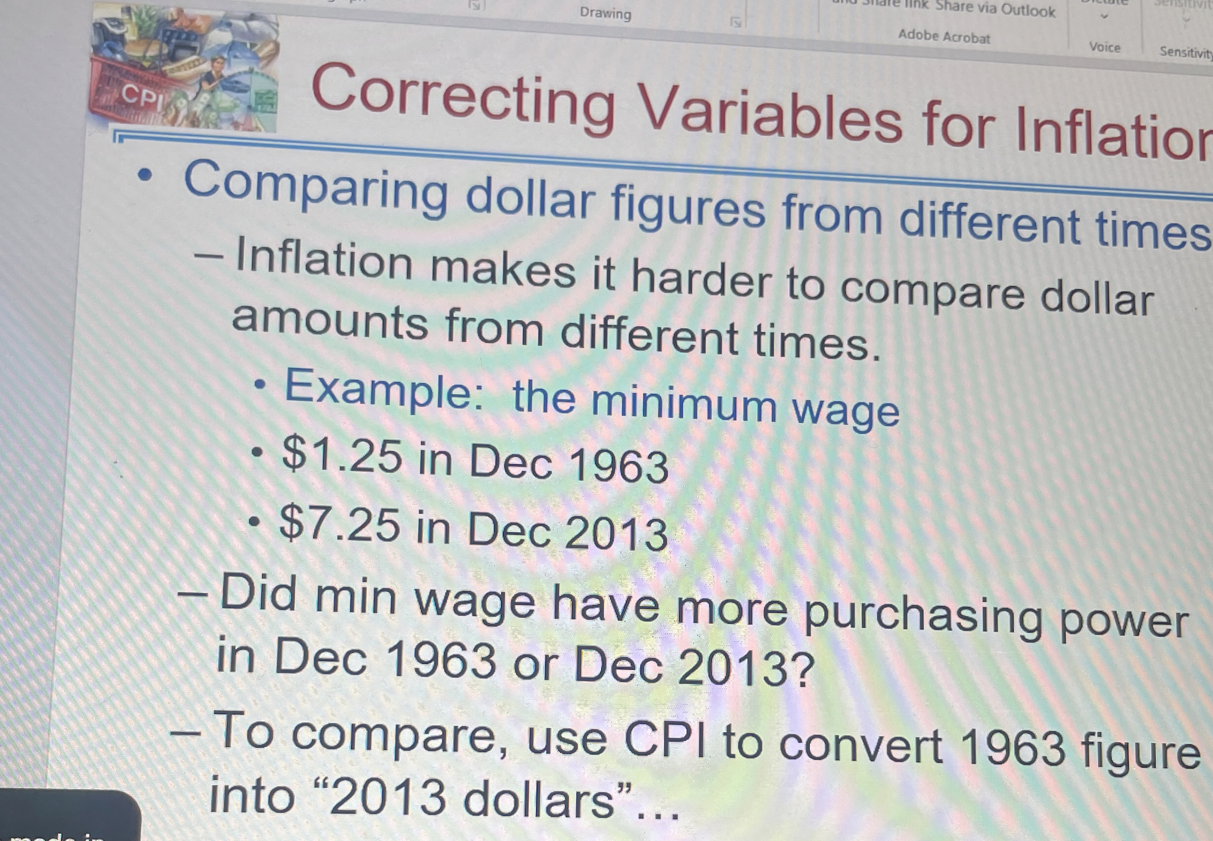 Solved Correcting Variables for InflatiorComparing dollar | Chegg.com