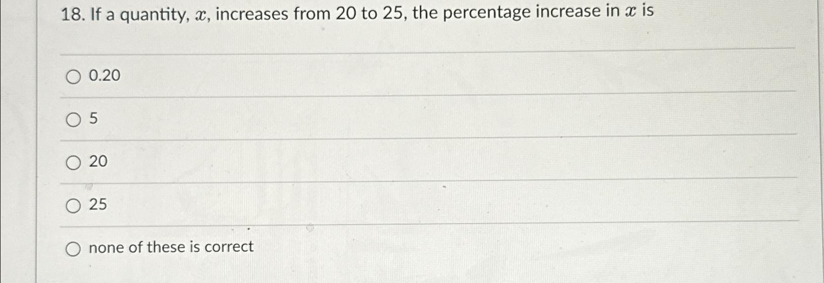 a number increases from 20 to 30