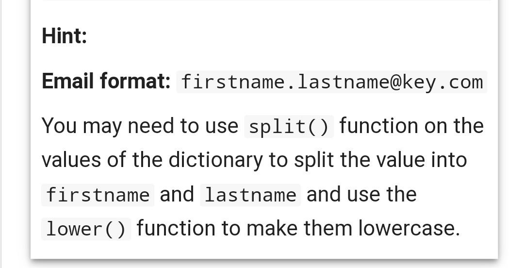 Solved Problem Description: Create a dictionary named | Chegg.com
