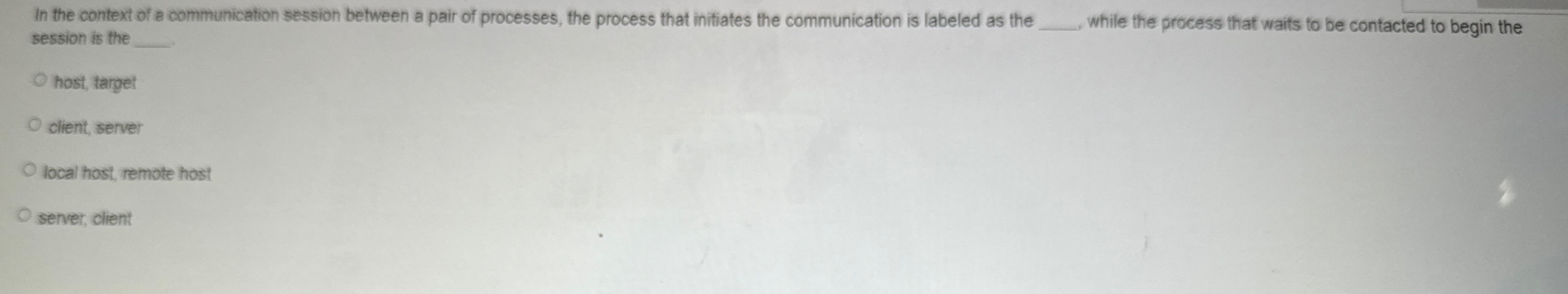 Solved In the context of a communication session between a | Chegg.com