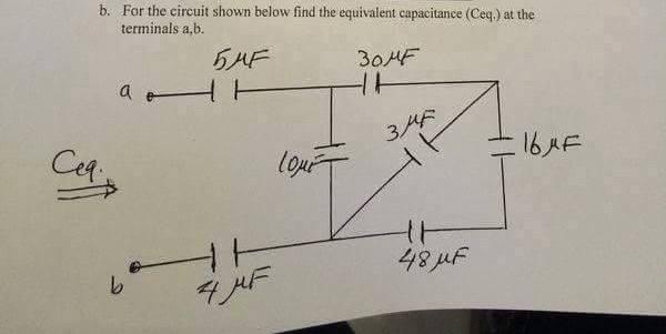 Solved b. For the circuit shown below find the equivalent | Chegg.com