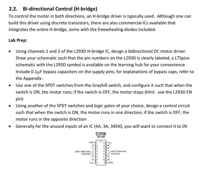 Solved 1 Single Transistor Motor Driver Design Specificaton