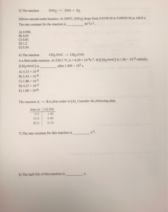 Name Section Chapter 13 Worksheet Chemistry 1415