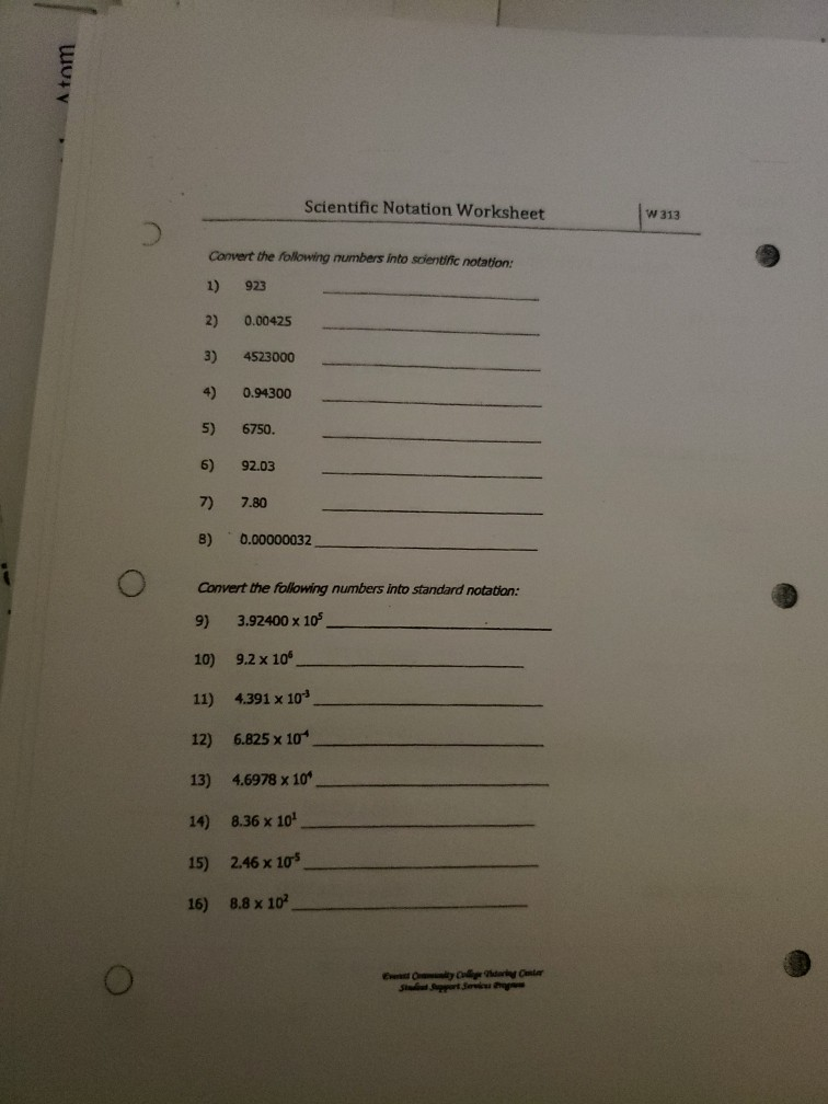Scientific notation homework help