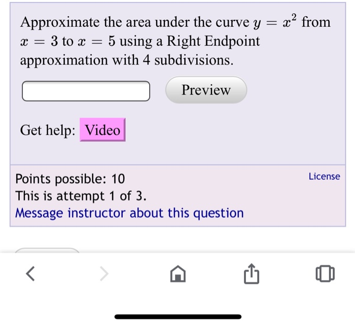Solved = Approximate the area under the curve y = x2 from 3 | Chegg.com