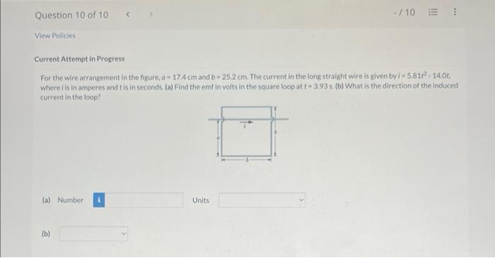 Solved For the wire arrangement in the figure, a=17.4 cm and | Chegg.com