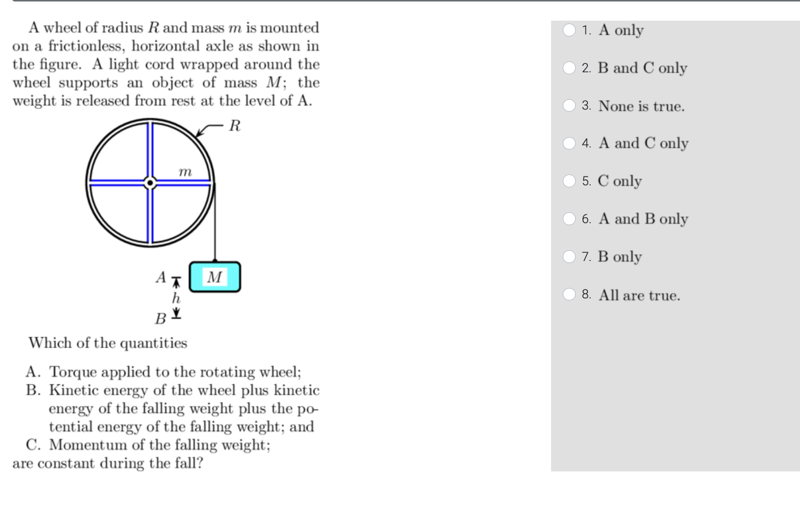Solved A wheel of ﻿radius R ﻿and mass m is ﻿mountedon ﻿a | Chegg.com