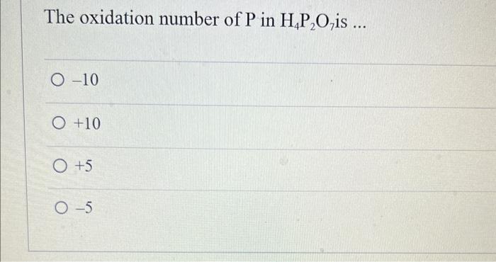 h3po4 oxidation number of p