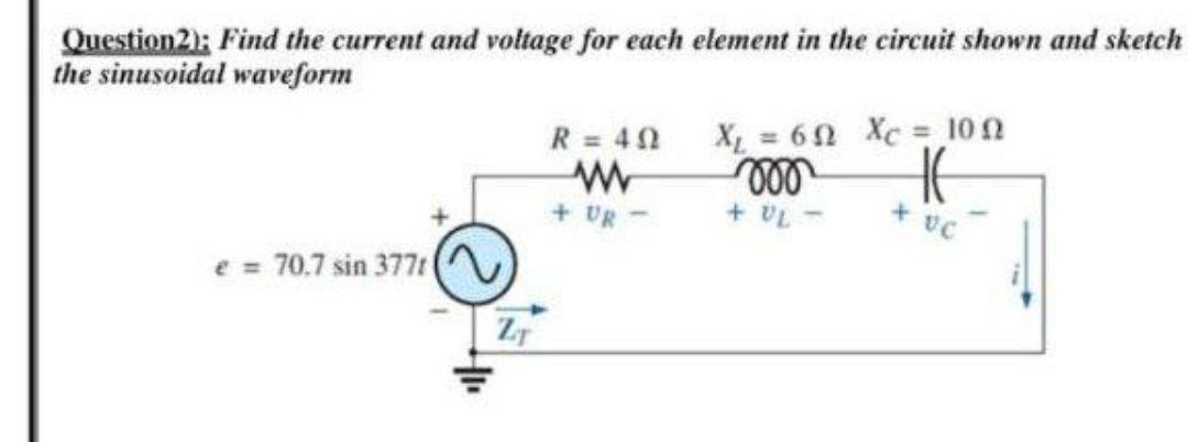 Solved Question2); Find The Current And Voltage For Each | Chegg.com