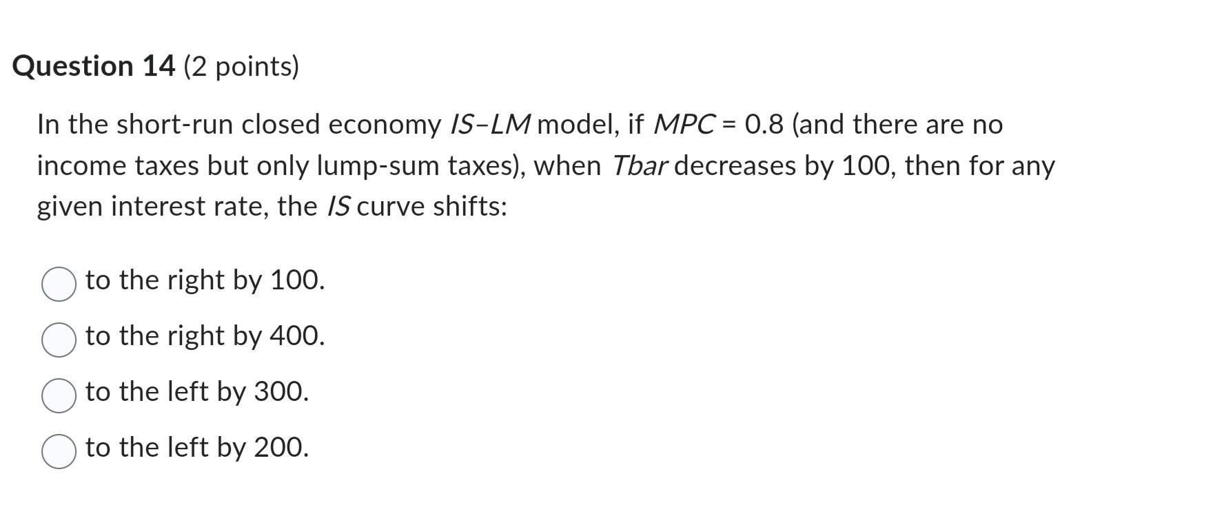 Solved In the short run closed economy IS LM model if Chegg