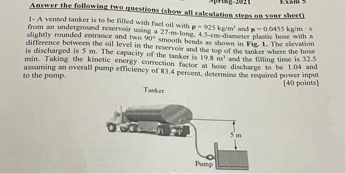 Solved Exams Answer the following two questions (show all | Chegg.com