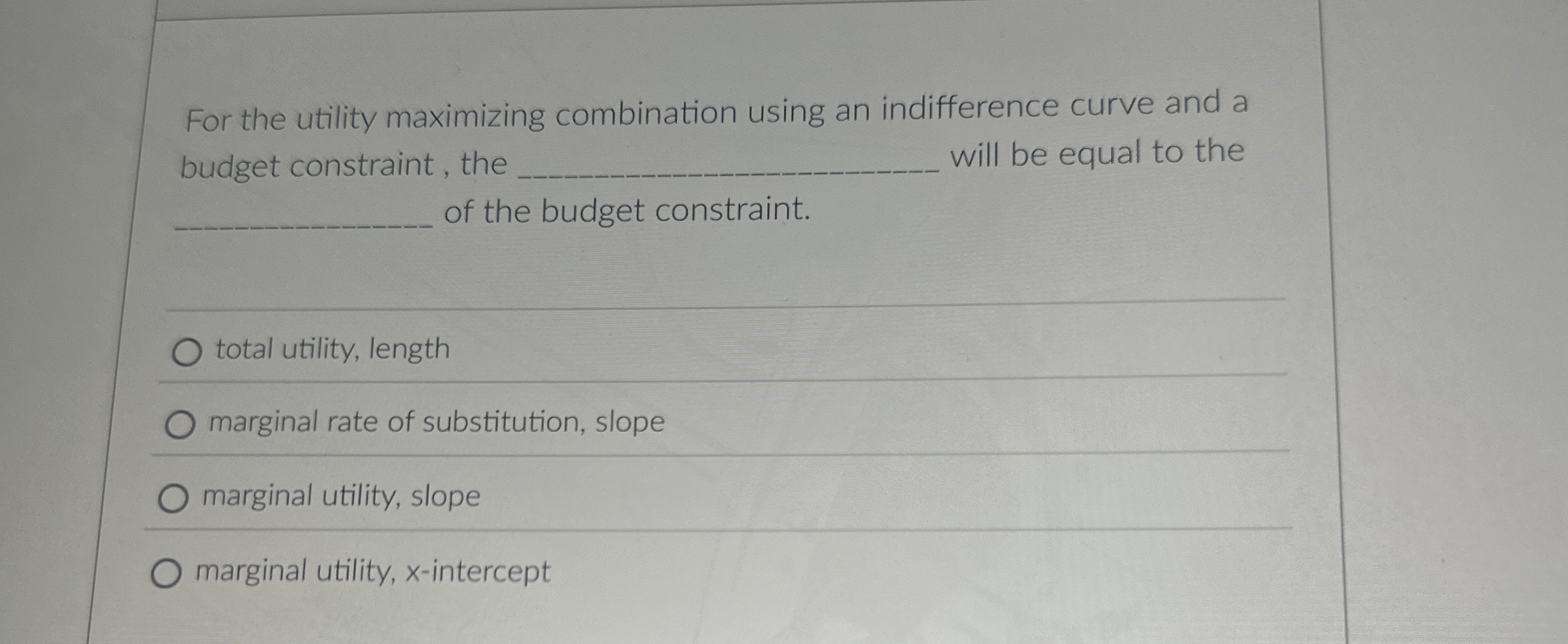 Solved For the utility maximizing combination using an | Chegg.com