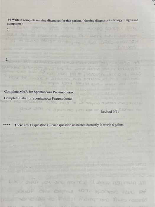 case study pneumothorax answers