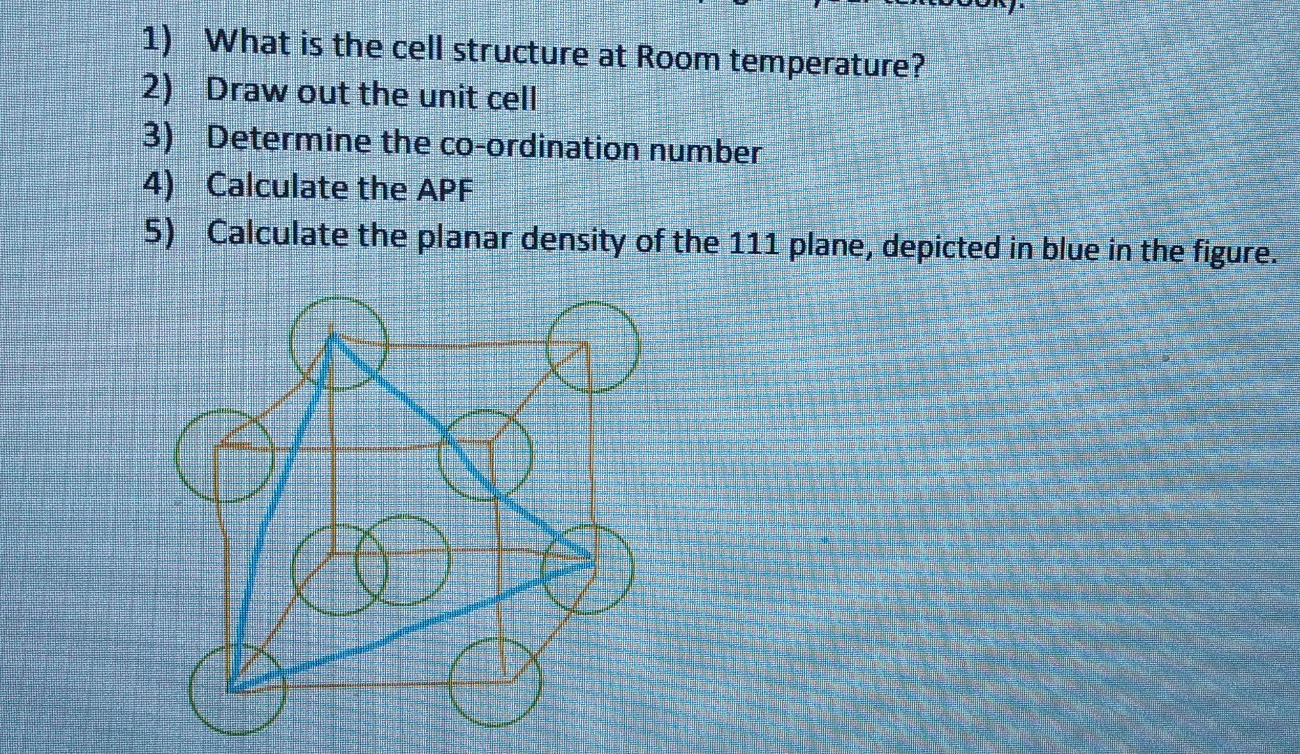 Solved For caesium (use the material reference page in your