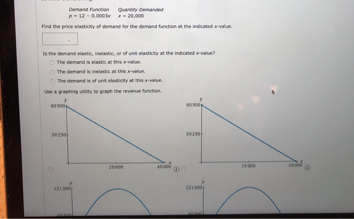 Solved Demand Function P-12 - 0.0003x Quantity Demanded X - | Chegg.com