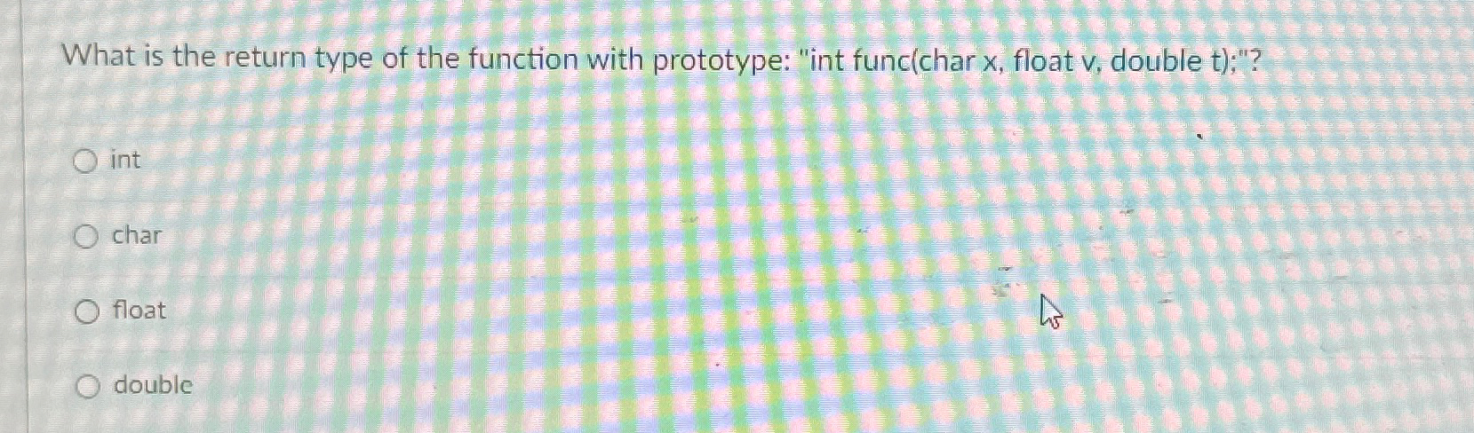 Solved What is the return type of the function with | Chegg.com