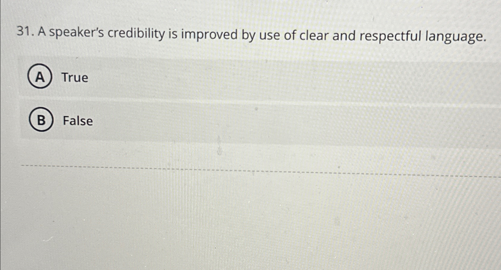 Solved A speaker's credibility is improved by use of clear | Chegg.com