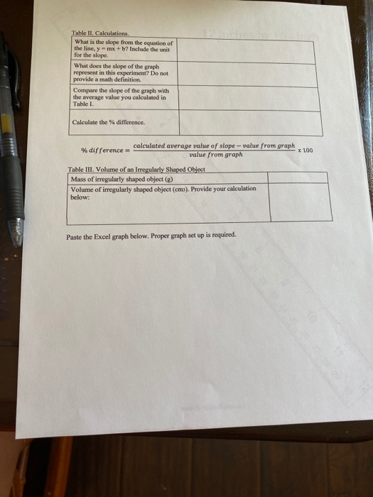 Experiment 2 Graphing and Measurements Report Sheet | Chegg.com