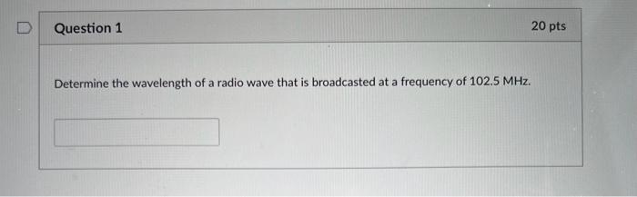 what is the wavelength of a radio wave of frequency 89 mhz