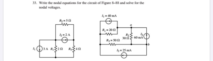 Solved 33. Write the nodal equations for the circuit of | Chegg.com