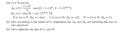 Solved Let m∈N and set | Chegg.com