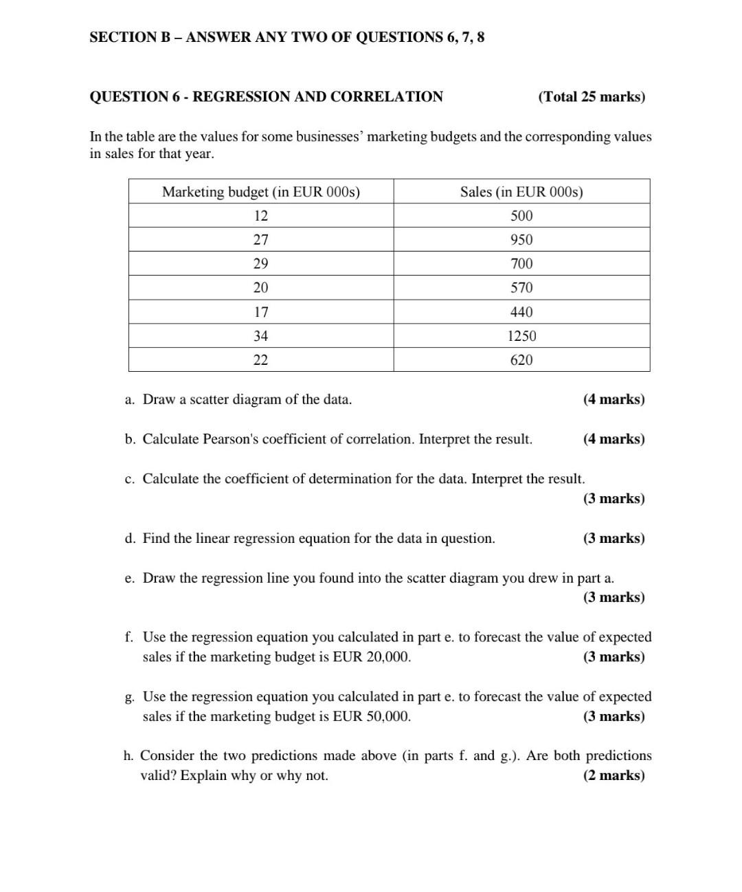 Solved SECTION B - ANSWER ANY TWO OF QUESTIONS 6, 7, 8 | Chegg.com