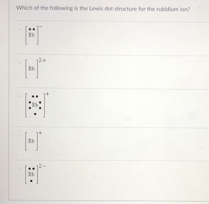 electron dot structure for rubidium