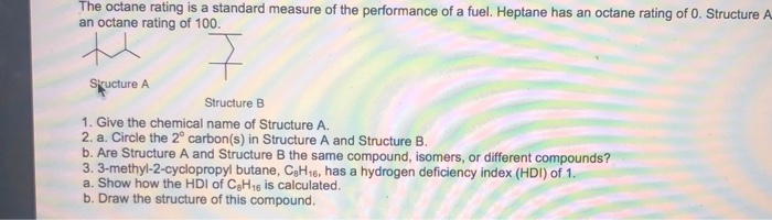 Solved The octane rating is a standard measure of the | Chegg.com
